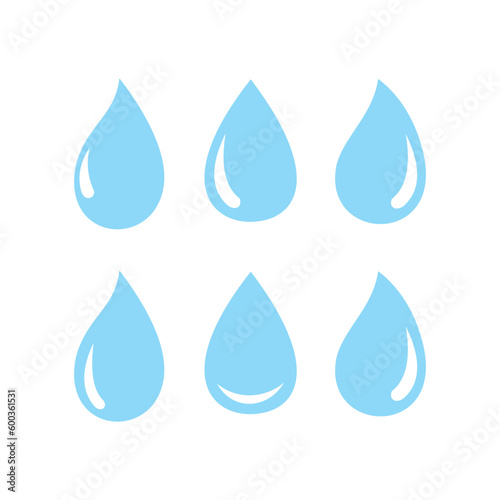 set of blue water drop