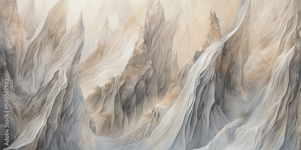 Obraz premium AI Generated. AI Generative. A mountain ridge with lots of gray rocks, in the style of illusionistic ceiling frescoes marbles. Graphic Art