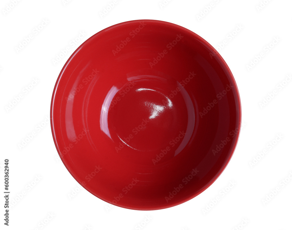 Top view red empty bowl isolated on transparent. Top view red empty bowl isolated on transparent.