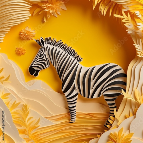 illustration of a zebra in the sahara 16k 3d white  Generative AI