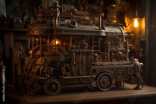 Mechanical machine intricate old. Generate Ai