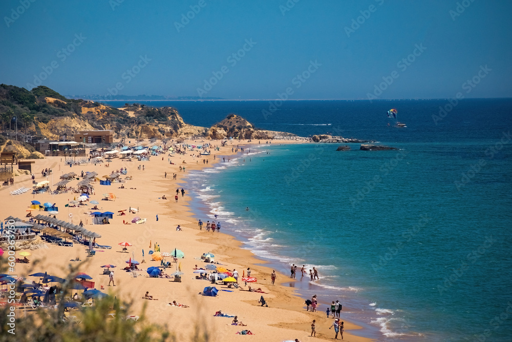 Albufeira beach aerial view (Praia do Peneco), Southern Portugal