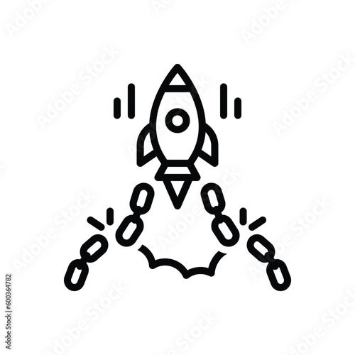 Black line icon for releases 