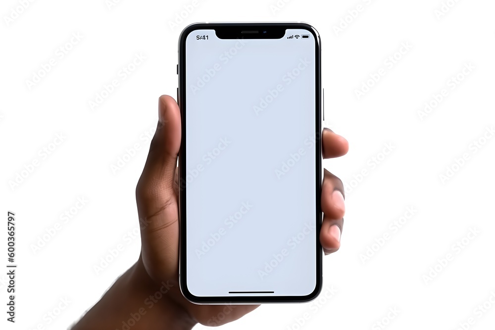 Hand holding a smartphone for daily use. created with Generative AI technology. Hand holding a smartphone for daily use. created with Generative AI technology.