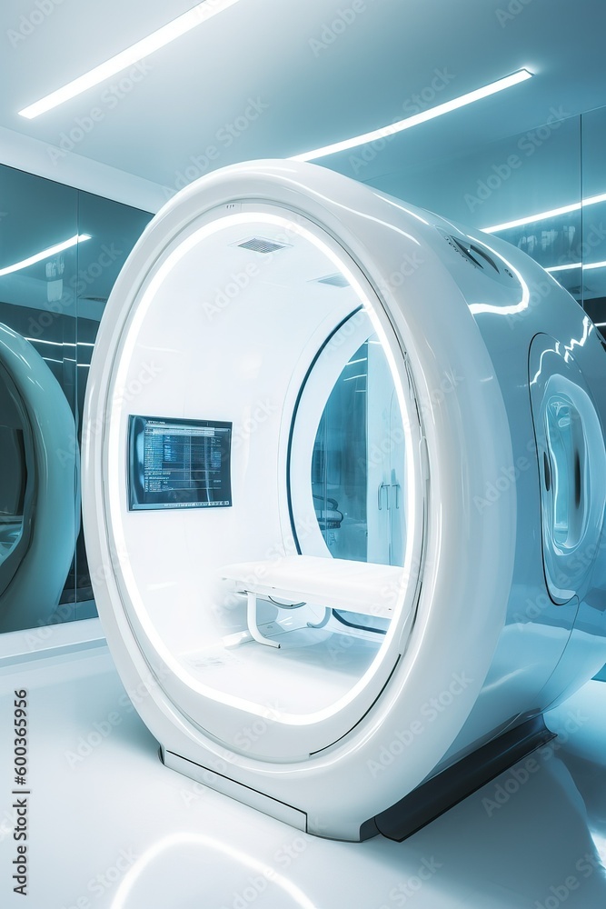Futuristic pods in a space ship. Individual capsule for personal use. Generative Ai Futuristic pods in a space ship. Individual capsule for personal use. Generative Ai