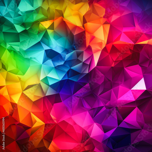 Abstract colourful background in mysterious geometric shapes. AI generated