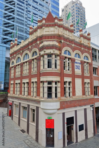 Building dating from AD 1902 on the corner of Sussex and Market streets. Sydney-Australia-625