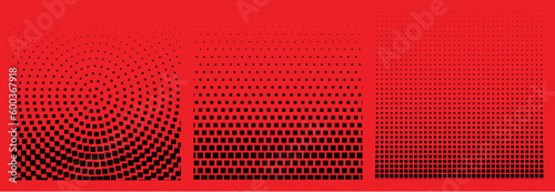 Set of Dotted Wave Oblique Smooth Pixelated Lines Pattern in Vector