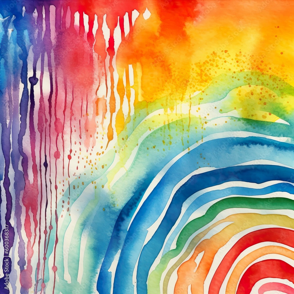 Abstract rainbow colorful painted, Watercolor Background