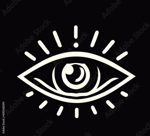 3rd all seeing eye sci-fi occult logo, vector art
