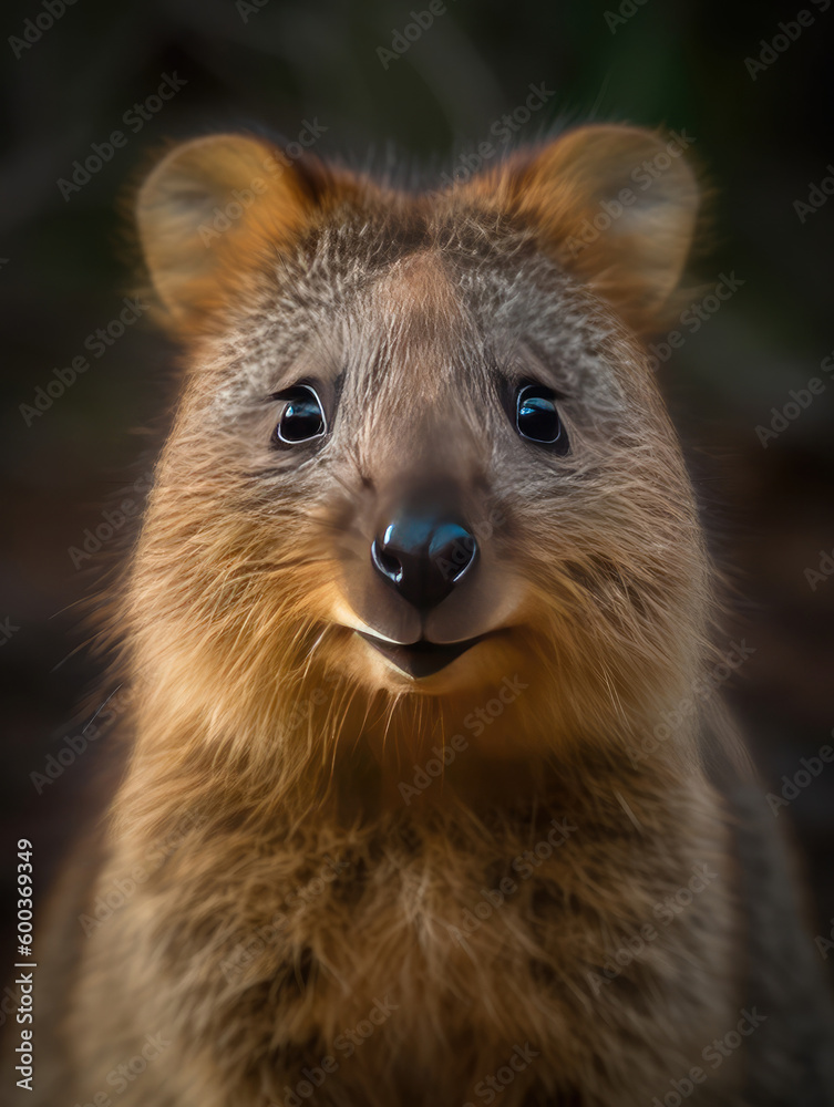 Fototapeta premium Close-up of a quokka. Generative AI