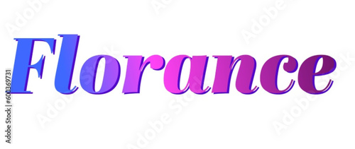 Florance - pink and blue color - female name - ideal for websites, emails, presentations, greetings, banners, cards, books, t-shirt, sweatshirt, prints

