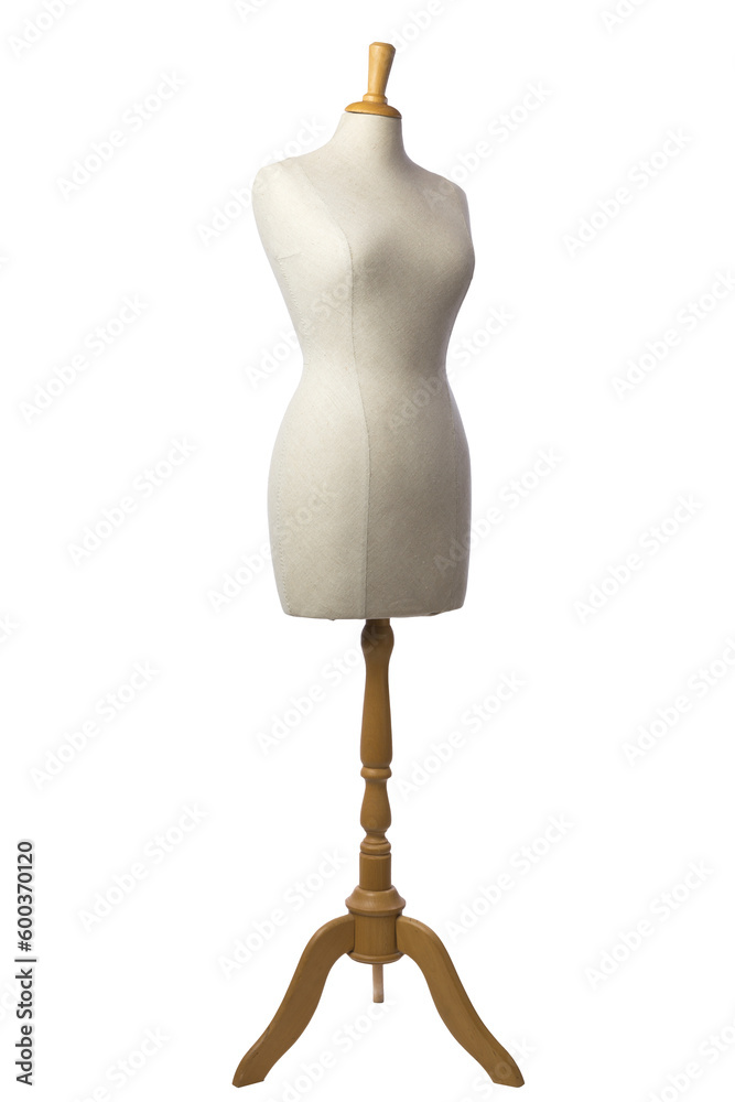 Tailor's mannequin on stand isolated with transparent background - obrazy, fototapety, plakaty 