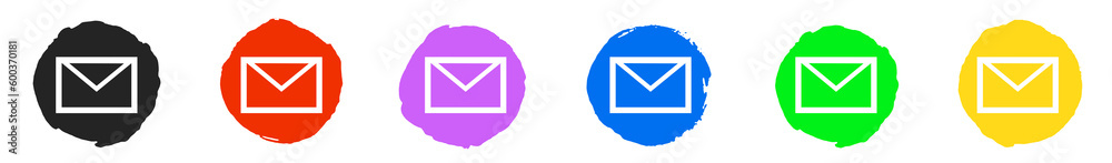 Bunte Brief Icon Buttons - Newsletter oder Kontakt Bunte Brief Icon Buttons - Newsletter oder Kontakt