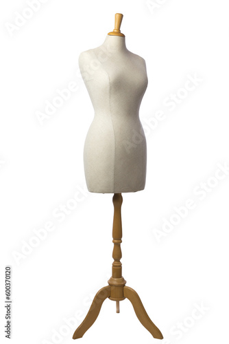 Tailor's mannequin on stand isolated with transparent background