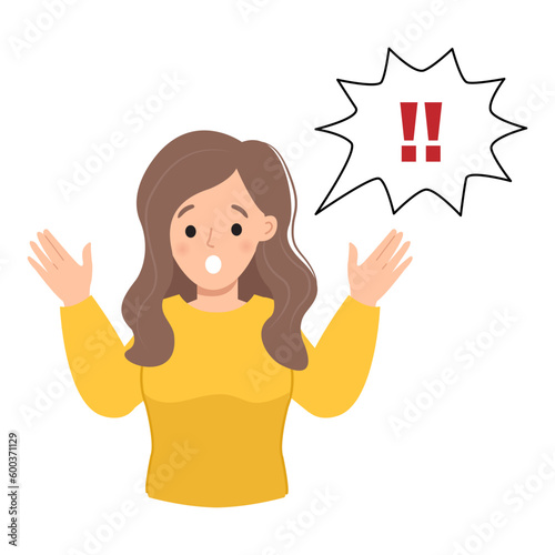 Woman feeling shock and surprised expression.