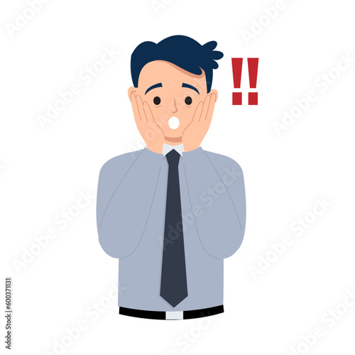 Man feeling shocked and surprised expression