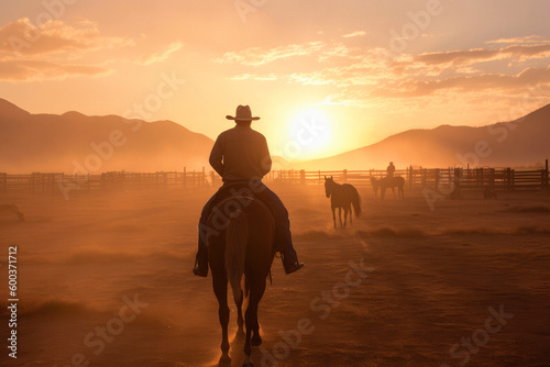 Wild West, Action Western theme scene, Cowboy. Ai generative