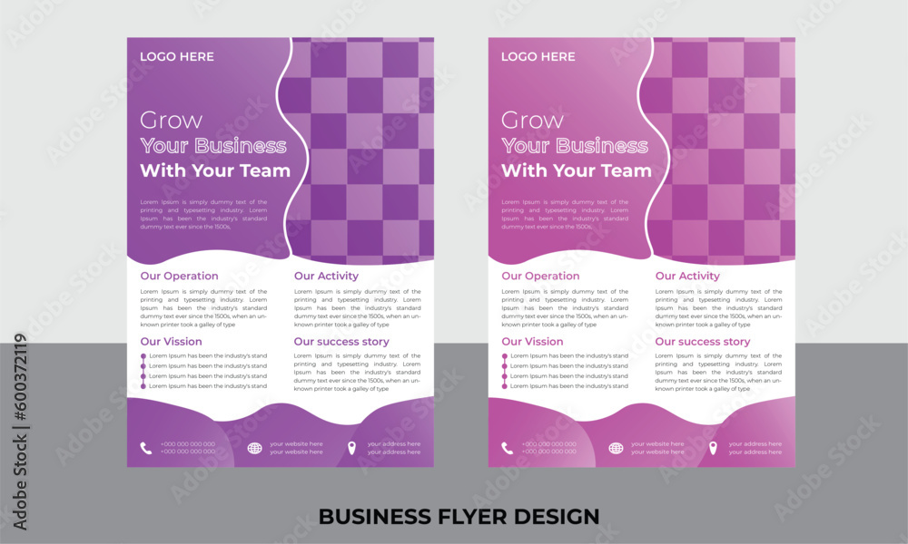 2 color business flyer design template