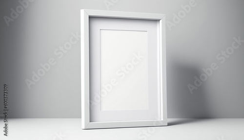 Mockup of picture frame decorated clean space for text on white background.