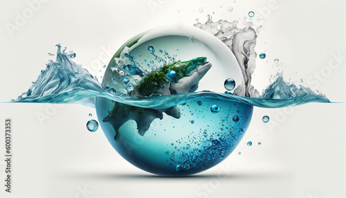 Earth day. Invest in our planet Saving water and world environmental protection concept.