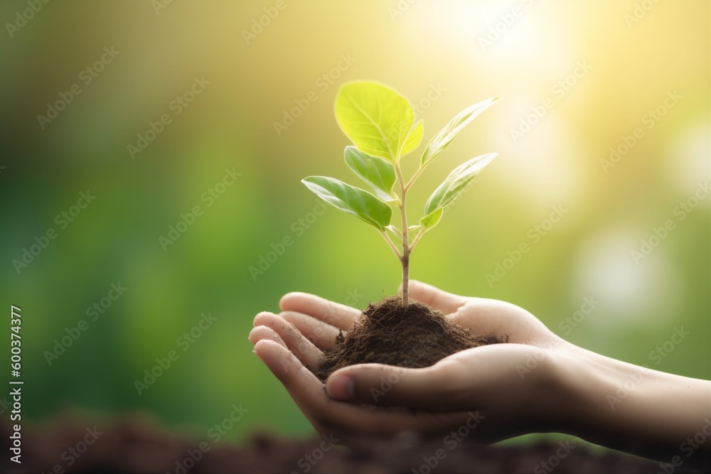 care ecology life agriculture green growth leaf nature hand plant. Generative AI. care ecology life agriculture green growth leaf nature hand plant. Generative AI.