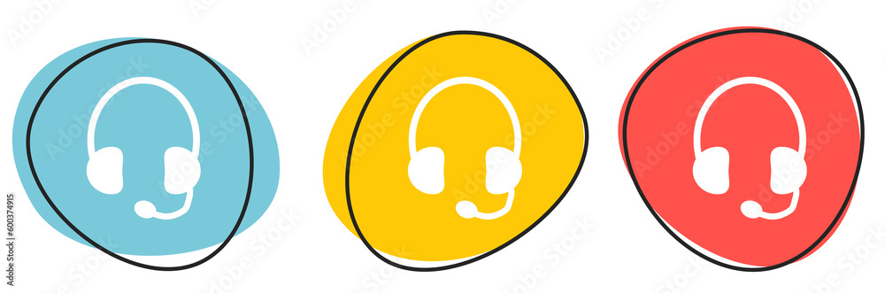Button Banner für Website oder Business: Headset oder Support Button Banner für Website oder Business: Headset oder Support