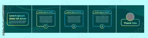 carousel or microblog template layout for social media posts. social media slide template with dark green color theme