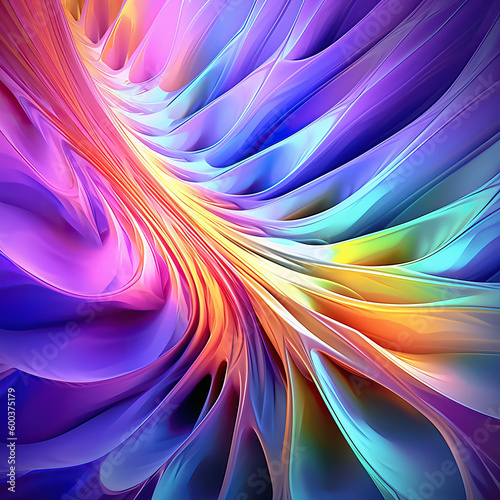 Abstract iridescent 3D background  Generative AI illustration