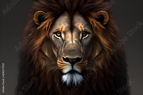 ai-generated  illustration of a lion king of the jungle