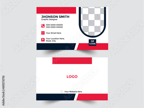 Double-sided creative business card vector design template. Business card for business and personal use. Vector illustration design. Modern shape with abstract silver.