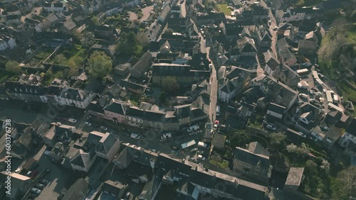 Aerial view of the town of Hay-on-Wye, Wales, UK photo