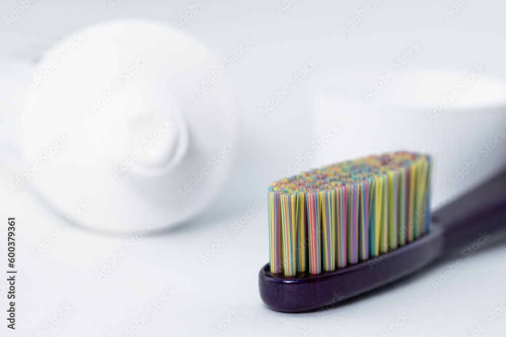 Dental oral tooth brush closeup. Oral Care Concept. Dental oral tooth brush closeup. Oral Care Concept.