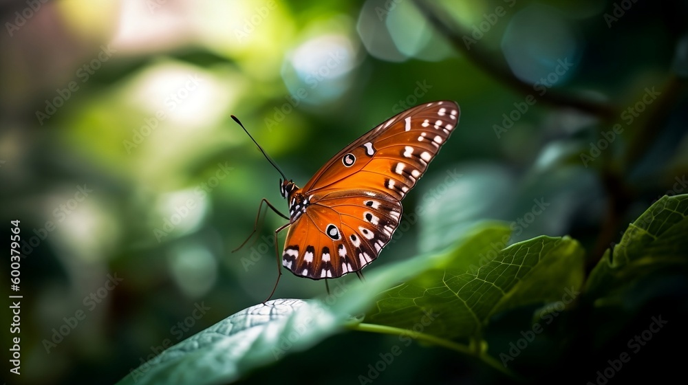 Fototapeta premium butterfly on a leaf, butterfly background, butterfly