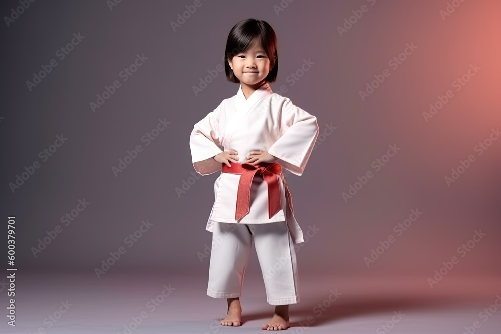 Portrait of a happy young Asian girl with a bright smile on her face, radiating joy and happiness. generative ai