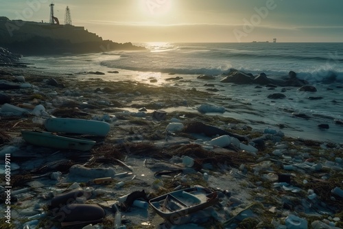 Human pollution, trash in t...