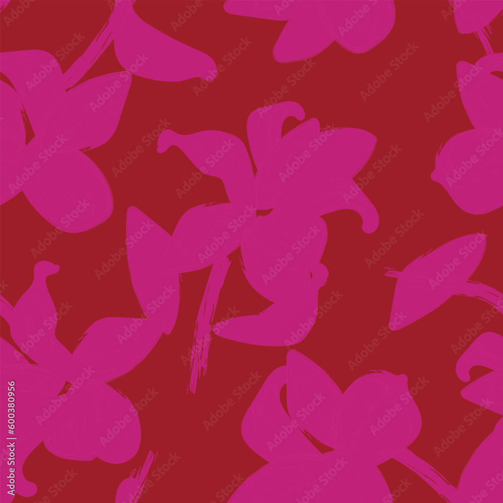 Red Abstract Floral Seamless Pattern Design Red Abstract Floral Seamless Pattern Design