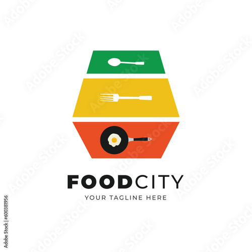 Food city logo design vector template