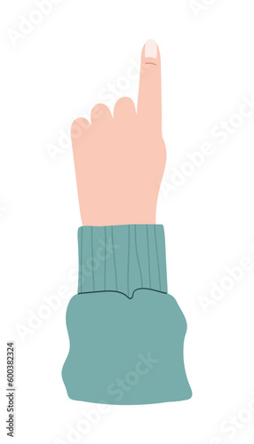 Human hand with number or counting symbol