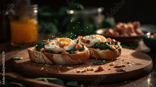 Italian salmon and egg bruschetta