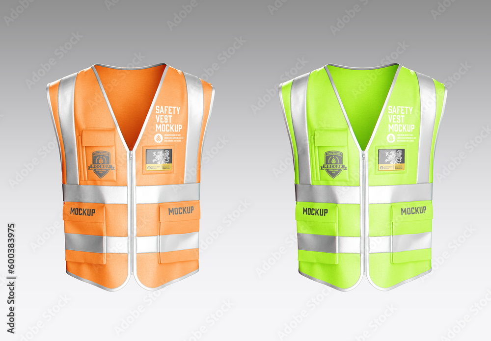 Safety Vest Mockup Stock Template Adobe Stock