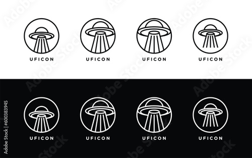 Vector graphic of ufo design template, ufo icon collection editable resizable EPS 10
