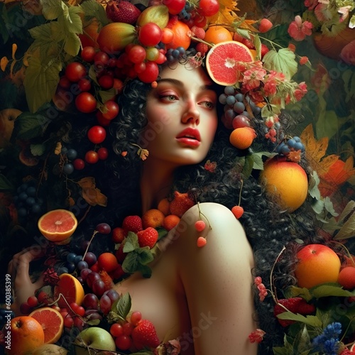 fruit, women, beauty, Generative AI, Generative , KI