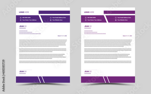Modern Creative corporate business letterhead layout template design. © Rakibul
