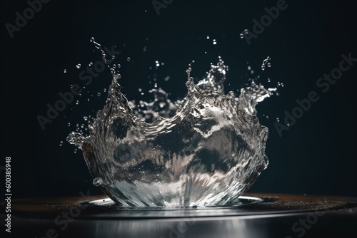 Whirling water splashes. Generative AI