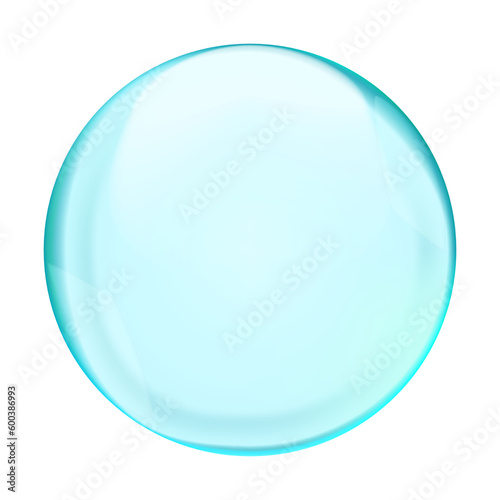 Blue translucent light sphere with glares and transparency