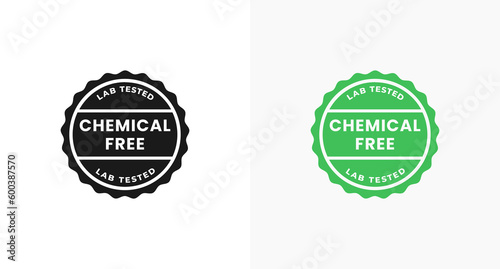 Chemical Free Stamp or Chemical Free Label Vector Isolated in Flat Style. Best Chemical Free stamp vector for product packaging design element. Chemical Free label for packaging design element.