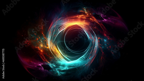 Universe of neon colors. Colorful universe with colors merging. Stars, nebulae, star dust, smoke... Creative, magical and high quality universe. Image generated by AI.
