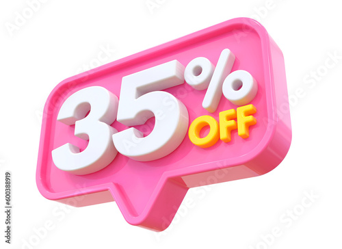 35 Percent Discount Sale Off Sign