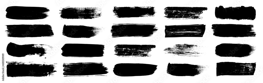 Fototapeta premium Paint brush vector hand drawn grungre banners